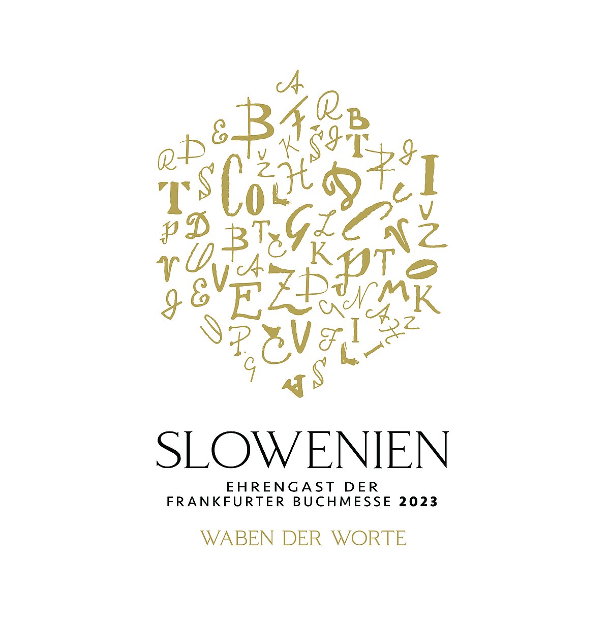 Das Logo des Ehrengast-Auftritts von Slowenien zur Frankfurter Buchmesse 2023.