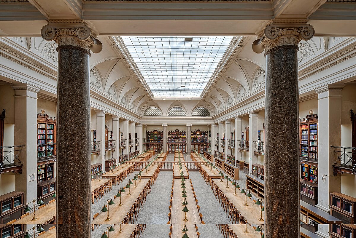 Lesesaal der Universitätsbibliothek Wien. Foto: Martin Ellinger, Reinhard Öhler