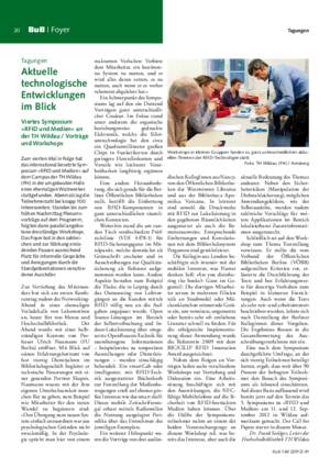 Aktuelle technologische Entwicklungen im Blick : viertes Symposium »RFID und Medien« an der TH Wildau ; Vorträge und Workshops / Dr. Frank Seeliger, Leiter der
Hochschulbibliothek TH Wildau
