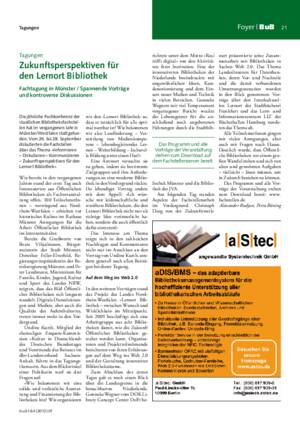 Zukunftsperspektiven für den Lernort Bibliothek : Fachtagung in Münster ; spannende Vorträge und kontroverse Diskussionen / Alexander Budjan, Petra Büning
