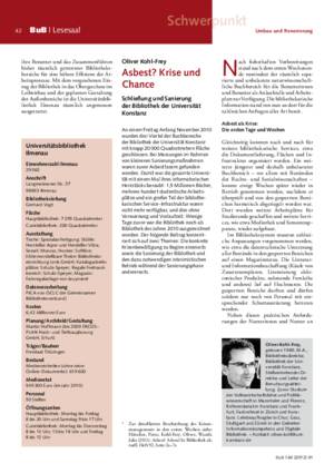 Asbest? Krise und Chance : Schließung und Sanierung der Bibliothek der Universität
Konstanz / Oliver Kohl-Frey
