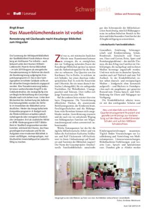Das Mauerblümchendasein ist vorbei : Renovierung mit Glasfassade macht Kreuzberger Bibliothek zum Hingucker / Birgit Braun