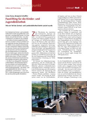 Facelifting für die Kinder- und Jugendbibliothek : wie ein Teil der Zentral- und Landesbibliothek Berlin saniert wurde / Jonas Fansa, Benjamin Scheffler