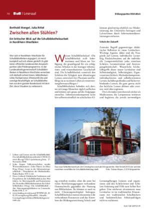 Zwischen allen Stühlen? : ein kritischer Blick auf die Schulbibliotheksarbeit in Nordrhein-Westfalen / Berthold Mengel, Julia Rittel