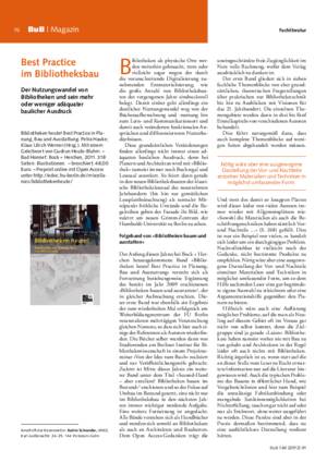 Best Practice im Bibliotheksbau : der Nutzungswandel von Bibliotheken und sein mehr
oder weniger adäquater baulicher Ausdruck / Katrin Schneider