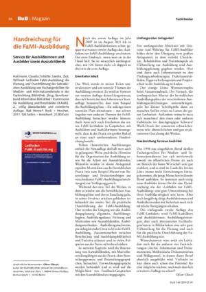 Handreichung für die FaMI-Ausbildung : Service für Ausbilderinnen und
Ausbilder sowie Auszubildende / Oliver Olesch