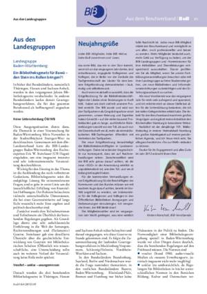 Neujahrsgrüße / Kirsten Marschall, BIB-Vorsitzende