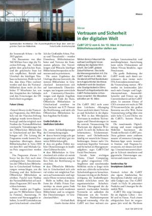 Vertrauen und Sicherheit in der digitalen Welt : CeBIT 2012 vom 6. bis 10. März in Hannover ; Bibliotheksausstatter stellen aus