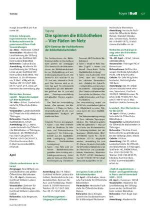 Die spinnen die Bibliotheken – vier Fäden im Netz : EDV-Seminar der Fachkonferenz
der Bibliotheksfachstellen