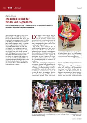 Modellbibliothek für Kinder und Jugendliche :eine Exzellenzinitiative des Goethe-Instituts im indischen Chennai ; deutsche Bibliotheksexperten als Berater / Marilen Daum