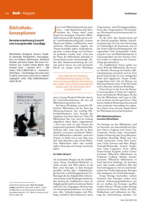 Bibliothekskonzeptionen : Benutzerorientierung braucht
eine konzeptionelle Grundlage / Konrad
Umlauf