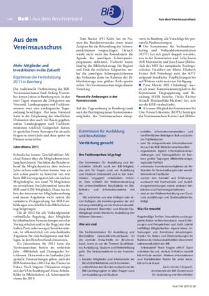 Mehr Mitglieder und Investitionen in die Zukunft ; Ergebnisse der Herbstsitzung 2011 in Bamberg / Michael Reisser (BIB-Geschäftsführer)