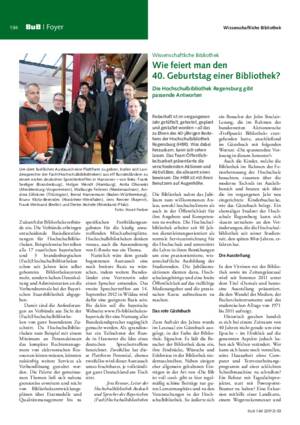 Wie feiert man den 40. Geburtstag einer Bibliothek? : Die Hochschulbibliothek Regensburg gibt passende Antworten / Claudia Kulke, Hochschulbibliothek Regensburg