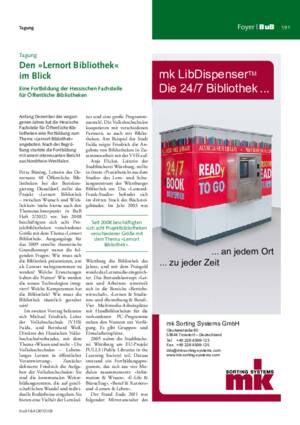 Den »Lernort Bibliothek« im Blick : eine Fortbildung der Hessischen Fachstelle
für Öffentliche Bibliotheken / Kristina Wachsmuth, Stadtbücherei Friedrichsdorf