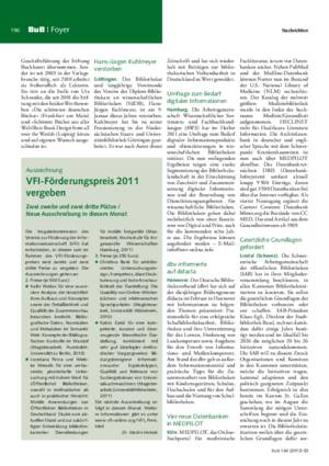 VFI-Förderungspreis 2011 vergeben : zwei zweite und zwei dritte Plätze ; neue Ausschreibung in diesem Monat / Dr. Martin Hekele