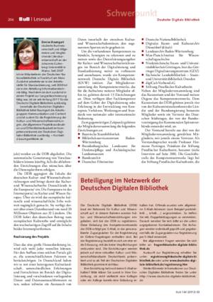 Beteiligung im Netzwerk der Deutschen Digitalen Bibliothek