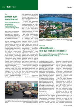 »Bibliotheken – Tore zur Welt des Wissens« : die Reise zum 101. Deutschen Bibliothekartag führt in die Hansestadt Hamburg / Elisabeth Weidling