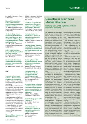 Unkonferenz zum Thema »Future Libraries« : InfoCamp am 7. und 8. September in Chur ;
kostenlose Teilnahme / Dr. Karsten Schuldt