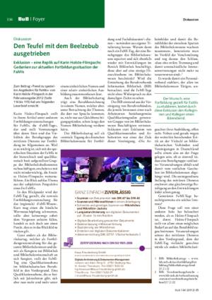Den Teufel mit dem Beelzebub ausgetrieben : Exklusion – eine Replik auf Karin Holste-Flinspachs Gedanken zur aktuellen Fortbildungssituation der FaMIs / Martin Maximilian Lowisch ...