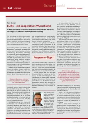 LUISE – ein kooperatives Wunschkind : in Ansbach formen Fachoberschule und Hochschule ein umfassendes Projekt zur Informationskompetenzvermittlung / Jens Renner