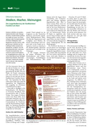 Medien, Macher, Meinungen : die JungeMedienJury der Stadtbücherei
Frankfurt am Main / Roswitha Kopp, Sabine Prasch; Stadtbücherei Frankfurt
am Main