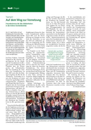 Auf dem Weg zur Vernetzung : Freundeskreise der dbv-Bibliotheken in der Kölner Dombibliothek / Dr. Ronald Schneider