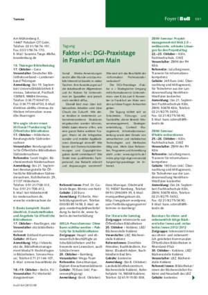 Faktor »i«: DGI-Praxistage in Frankfurt am Main