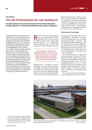 Von der Kontemplation bis zum Austausch : Erweiterungsbau der Hochschule Ansbach harmonisiert divergente Kundenansprüche ; trifunktionale Bibliothek auch optisch umgesetzt / Jens Renner