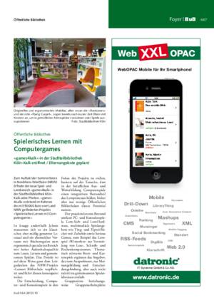 Spielerisches Lernen mit Computergames : »games4kalk« in der Stadtteilbibliothek Köln-Kalk eröffnet ; Elternangebote geplant / Cordula Nötzelmann, Stadtbibliothek Köln