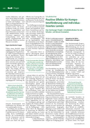 Positive Effekte für Kompetenzförderung und individualisiertes
Lernen : das Hamburger Projekt »Schulbibliotheken für alle
Schulen« und dessen Evaluation / Jönna Atzeroth, Rudolf Kammerl