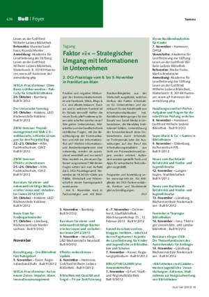 Faktor »i« – strategischer Umgang mit Informationen in Unternehmen : 2. DGI-Praxistage vom 8. bis 9. November in Frankfurt am Main / DGI