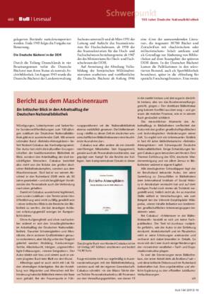 Bericht aus dem Maschinenraum : ein kritischer Blick in den Arbeitsalltag der
Deutschen Nationalbibliothek / slh