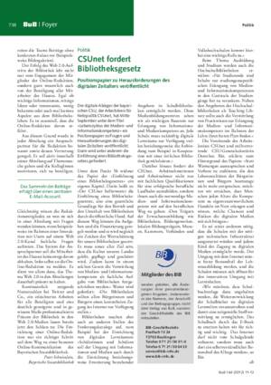 CSUnet fordert Bibliotheksgesetz : Positionspapier zu Herausforderungen des digitalen Zeitalters veröffentlicht / slh