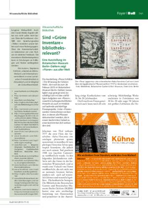 Sind »Grüne Inventare« bibliotheksrelevant? : eine Ausstellung im Botanischen Museum Berlin-Dahlem zeigt »Floren« aus aller Welt / Gabriele Ellendt
