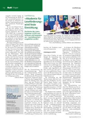 »Akademie für Leseförderung« wird feste Einrichtung : die Bücher des Literaturpreises
LUCHS zum Anfassen und Ausprobieren ; Ausstellung kann ausgeliehen werden / Anke Märk-Bürmann, Akademie für Leseförderung