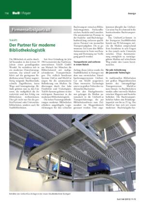 Der Partner für moderne
Bibliothekslogistik / Telelift