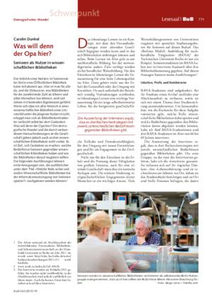 Was will denn der Opa hier? : Senioren als Nutzer in wissenschaftlichen Bibliotheken / Carolin Dunkel